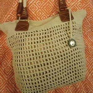 Like New Bronze and Cream Saks Purse